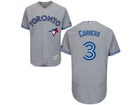 Toronto Blue Jays #3 Ezequiel Carrera Majestic Flexbase Authentic Collection Player Jersey - Grey