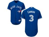 Toronto Blue Jays #3 Ezequiel Carrera Majestic Flexbase Authentic Collection Player Jersey - Royal