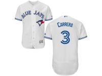 Toronto Blue Jays #3 Ezequiel Carrera Majestic Flexbase Authentic Collection Player Jersey - White