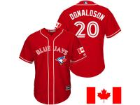 Toronto Blue Jays Josh Donaldson #20 Majestic 2016 Canada Day Red Cool Base Jersey