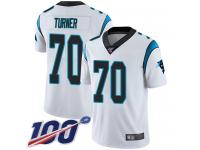 Trai Turner Men's White Limited Jersey #70 Football Road Carolina Panthers 100th Season Vapor Untouchable