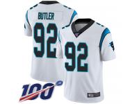 Vernon Butler Men's White Limited Jersey #92 Football Road Carolina Panthers 100th Season Vapor Untouchable