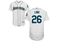 White Adam Lind Men #26 Majestic MLB Seattle Mariners Flexbase Collection Jersey