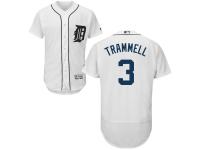 White Alan Trammell Men #3 Majestic MLB Detroit Tigers Flexbase Collection Jersey