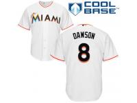 White Andre Dawson Men #8 Majestic MLB Miami Marlins Cool Base Home Jersey