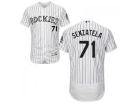White Antonio Senzatela Men #71 Majestic MLB Colorado Rockies Flexbase Collection Jersey