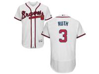 White Babe Ruth Men #3 Majestic MLB Atlanta Braves Flexbase Collection Jersey