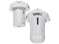 White Brandon Barnes Men #1 Majestic MLB Colorado Rockies Flexbase Collection Jersey