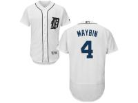 White Cameron Maybin Men #4 Majestic MLB Detroit Tigers Flexbase Collection Jersey