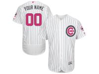 White Customized Men Majestic MLB Chicago Cubs 2016 Mother Day Fashion Flex Base Jersey