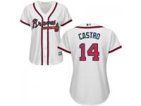 White Daniel Castro Women #14 Majestic MLB Atlanta Braves 2016 New Cool Base Jersey