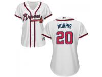 White David Norris Women #20 Majestic MLB Atlanta Braves 2016 New Cool Base Jersey