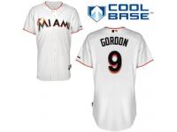 White Dee Gordon Men #9 Majestic MLB Miami Marlins Cool Base Home Jersey