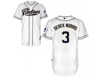 White Derek Norris Men #3 Majestic MLB San Diego Padres Cool Base Home Jersey