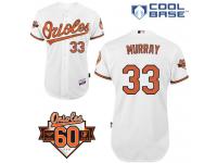 White Eddie Murray Men #33 Majestic MLB Baltimore Orioles Cool Base Home Jersey