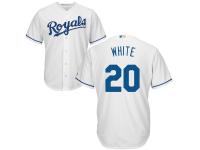 White Frank White Men #20 Majestic MLB Kansas City Royals Cool Base Home Jersey