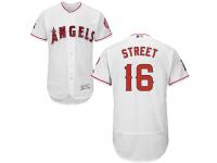 White Huston Street Men #16 Majestic MLB Los Angeles Angels Of Anaheim Flexbase Collection Jersey