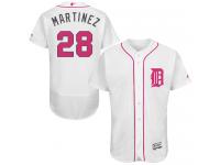 White J. D. Martinez Men #28 Majestic MLB Detroit Tigers 2016 Mother Day Fashion Flex Base Jersey