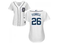 White Jeff Ferrell Women #26 Majestic MLB Detroit Tigers 2016 New Cool Base Jersey