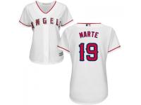 White Jefry Marte Women #19 Majestic MLB Los Angeles Angels of Anaheim 2016 New Cool Base Jersey