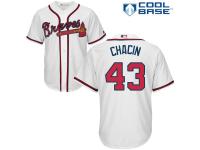 White Jhoulys Chacin Men #43 Majestic MLB Atlanta Braves Cool Base Home Jersey