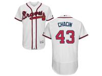 White Jhoulys Chacin Men #43 Majestic MLB Atlanta Braves Flexbase Collection Jersey