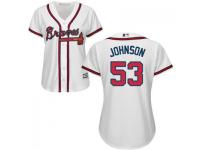 White Jim Johnson Women #53 Majestic MLB Atlanta Braves 2016 New Cool Base Jersey
