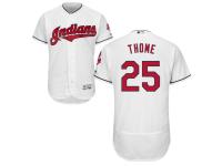 White Jim Thome Men #25 Majestic MLB Cleveland Indians Flexbase Collection Jersey
