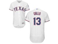 White Joey Gallo Men #13 Majestic MLB Texas Rangers Flexbase Collection Jersey