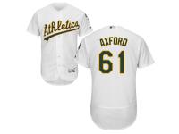 White John Axford Men #61 Majestic MLB Oakland Athletics Flexbase Collection Jersey