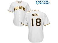 White Jon Niese Men #18 Majestic MLB Pittsburgh Pirates Cool Base Home Jersey