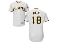 White Jonathon Niese Men #18 Majestic MLB Pittsburgh Pirates Flexbase Collection Jersey
