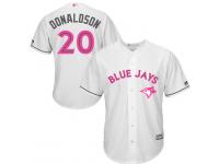 White Josh Donaldson Men #20 Majestic MLB Toronto Blue Jays 2016 Mother Day Cool Base Jersey