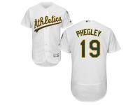 White Josh Phegley Men #19 Majestic MLB Oakland Athletics Flexbase Collection Jersey