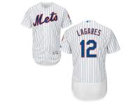 White Juan Lagares Men #12 Majestic MLB New York Mets Flexbase Collection Jersey