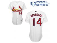 White Ken Boyer Men #14 Majestic MLB St. Louis Cardinals Cool Base Home Jersey