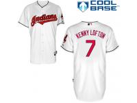 White Kenny Lofton Men #7 Majestic MLB Cleveland Indians Cool Base Home Jersey