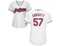White Kyle Crockett Women #57 Majestic MLB Cleveland Indians 2016 New Cool Base Jersey