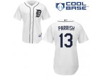 White Lance Parrish Men #13 Majestic MLB Detroit Tigers Cool Base Home Jersey