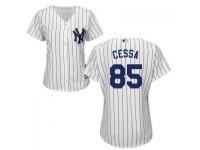 White Luis Cessa Authentic Player Women #85 Majestic MLB New York Yankees 2016 New Cool Base Jersey