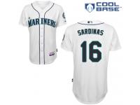 White Luis Sardinas Men #16 Majestic MLB Seattle Mariners Cool Base Home Jersey
