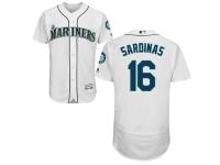 White Luis Sardinas Men #16 Majestic MLB Seattle Mariners Flexbase Collection Jersey