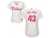 White Mario Hollands Women #43 Majestic MLB Philadelphia Phillies 2016 New Cool Base Jersey