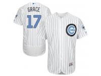 White Mark Grace Men #17 Majestic MLB Chicago Cubs 2016 Father Day Fashion Flex Base Jersey