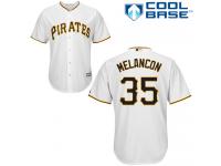 White Mark Melancon Men #35 Majestic MLB Pittsburgh Pirates Cool Base Home Jersey
