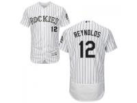 White Mark Reynolds Men #12 Majestic MLB Colorado Rockies Flexbase Collection Jersey