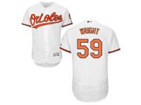 White Mike Wright Men #59 Majestic MLB Baltimore Orioles Flexbase Collection Jersey