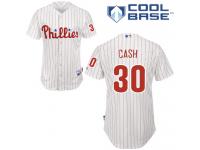 White Pinstripe Dave Cash Men #30 Majestic MLB Philadelphia Phillies Cool Base Home Jersey