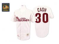 White Pinstripe Throwback Dave Cash Men #30 Mitchell And Ness MLB Philadelphia Phillies Jersey