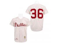 White Pinstripe Throwback Robin Roberts Men #36 Mitchell And Ness MLB Philadelphia Phillies Jersey